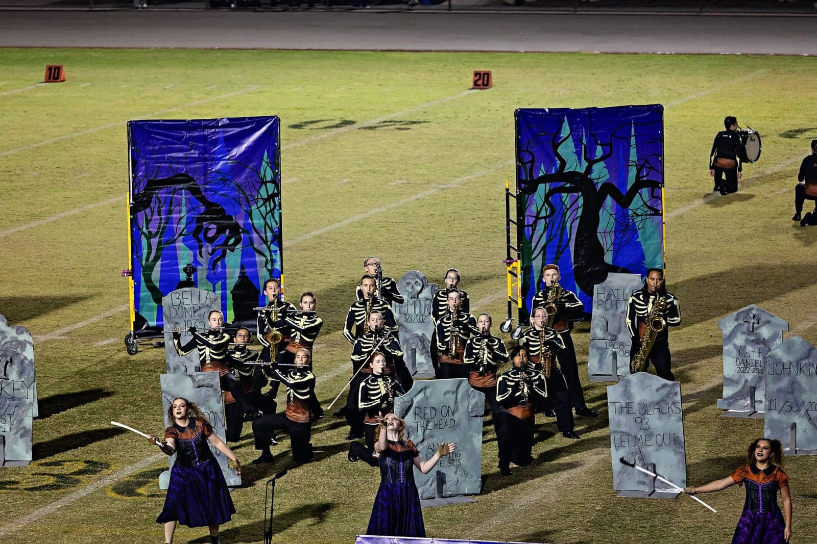 Desert Ridge marching band competing at the Gilbert Invitational ABODA semifinals